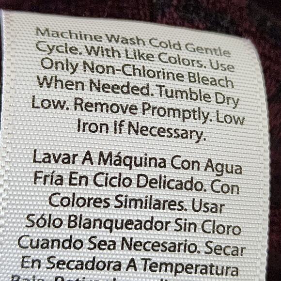 Joyspun Small Burgundy Leopard Cheetah Print Long Sleeve Top - Picture 5 of 5